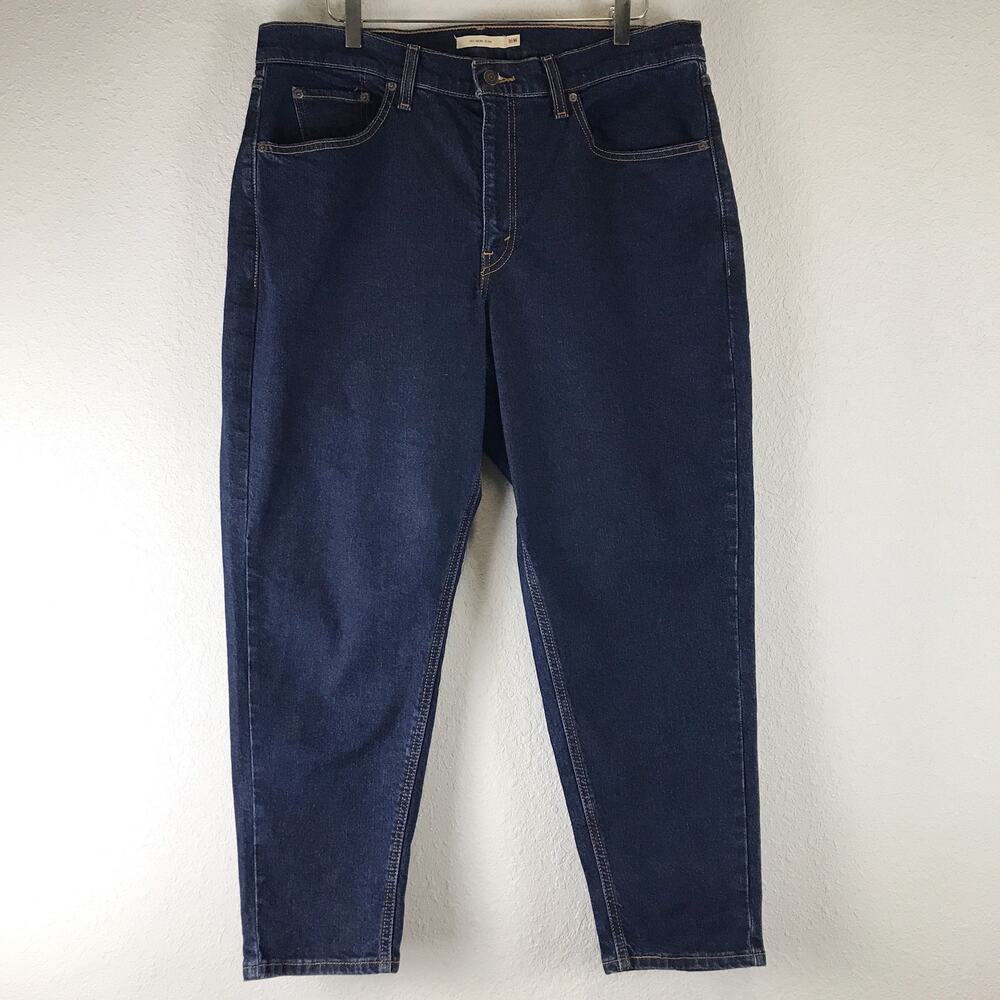 Levi's Premium 80s Mom Jean Dark Wash Denim High Rise Relaxed Tapered Plus Size